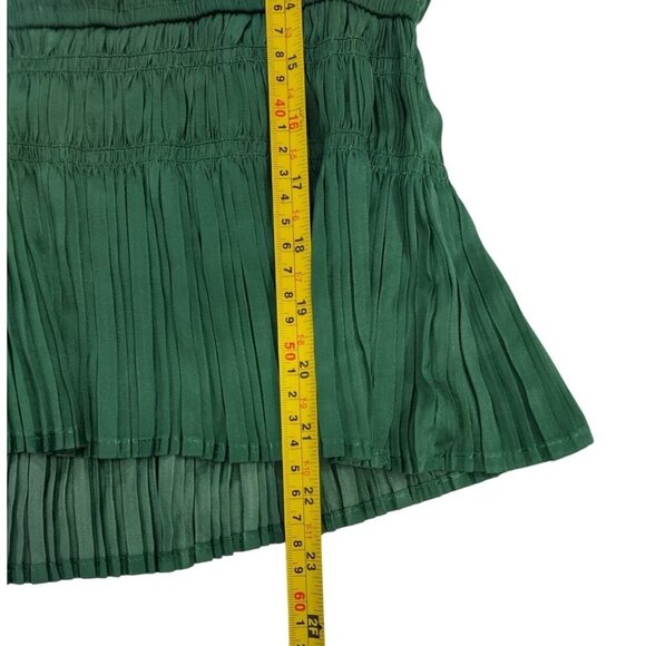 Philosophy Republic Green Pleated Waist Long-Sleeve Blouse XS 100% Polyester. - Picture 7 of 8